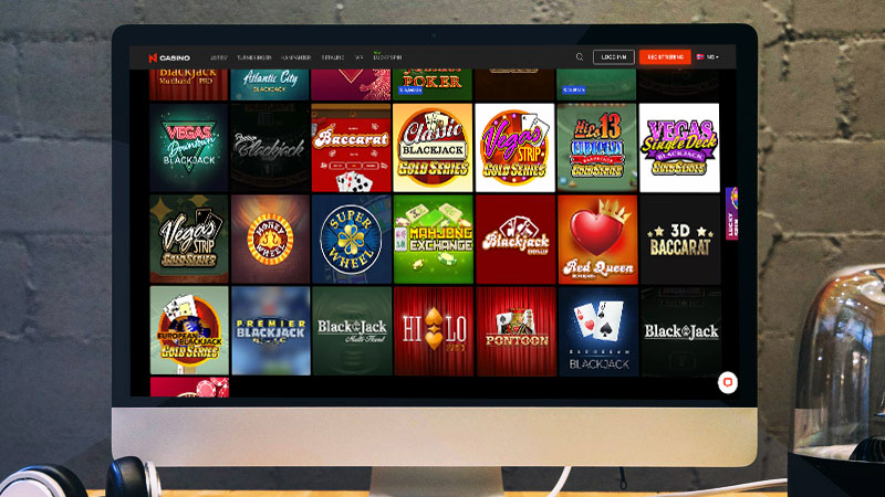 N1 Bet Casino spillside på bærbar PC skjermen