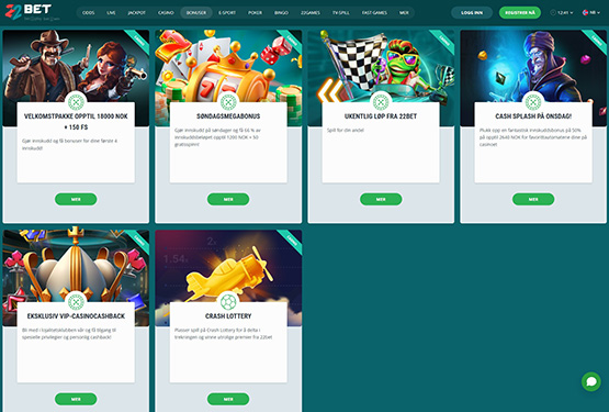 22bet Casino bonuser
