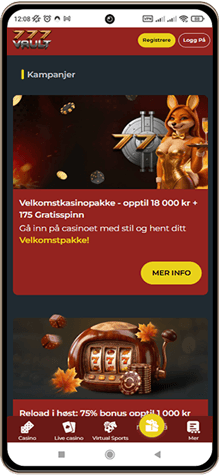 777Vault Casino på mobilskjerm