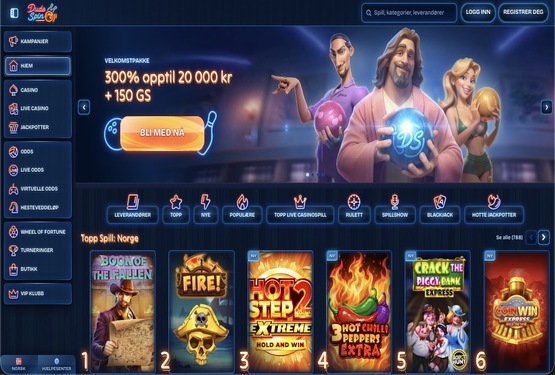 DudeSpin Casino hovedsiden
