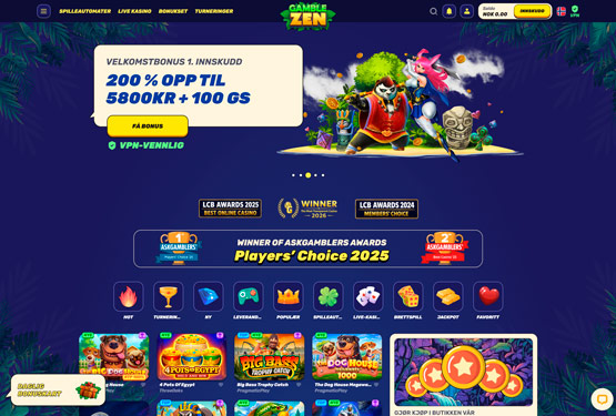 Gamblezen Casino hovedsiden