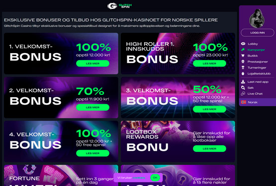 GlitchSpin Casino bonuser
