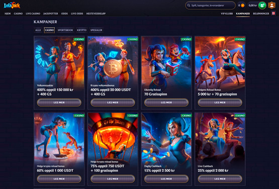 Lolajack Casino bonuser