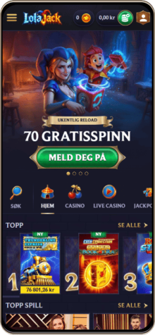 Lolajack Casino – skjermbilde fra mobil