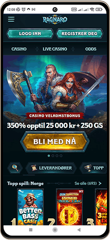 Ragnaro Casino på mobilskjerm