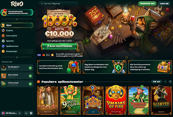 Rivo Casino hovedsiden