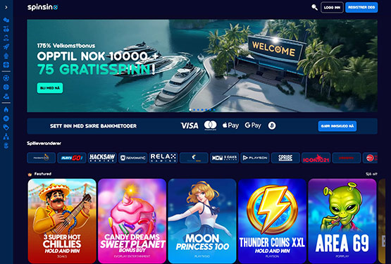 Spinsino Casino hovedside