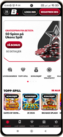 Betista Casino på mobilskjerm