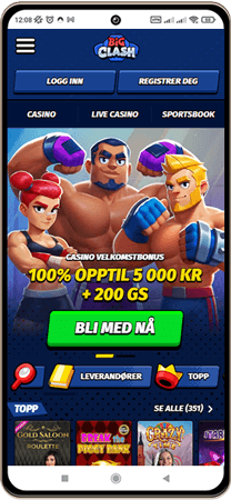 Bigclash Casino på mobilskjerm