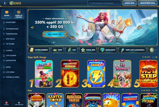 Casea Casino hovedsiden