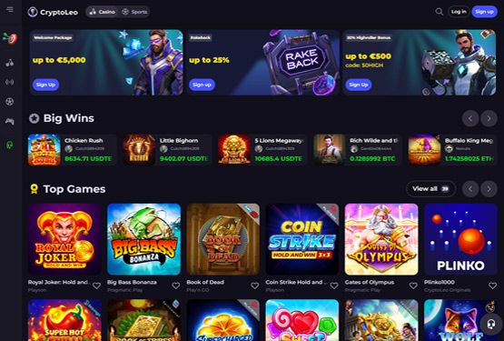 CryptoLeo Casino hovedsiden