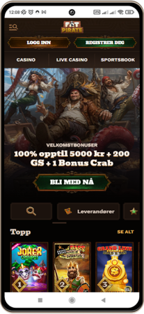 Fatpirate Casino på mobilskjerm