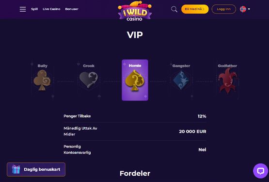 iWild Casino VIP-program