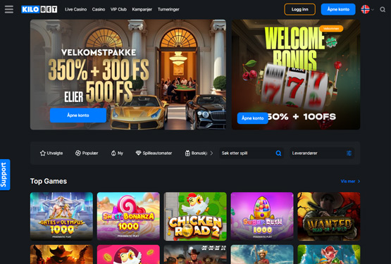 Kilobet Casino hovedsiden