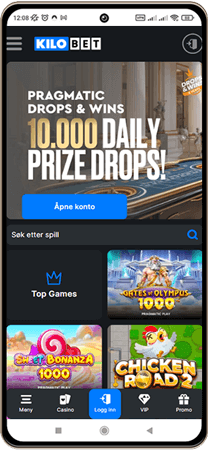 Kilobet Casino på mobilskjerm