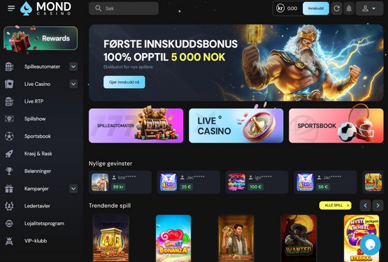 Mond Casino hovedsiden