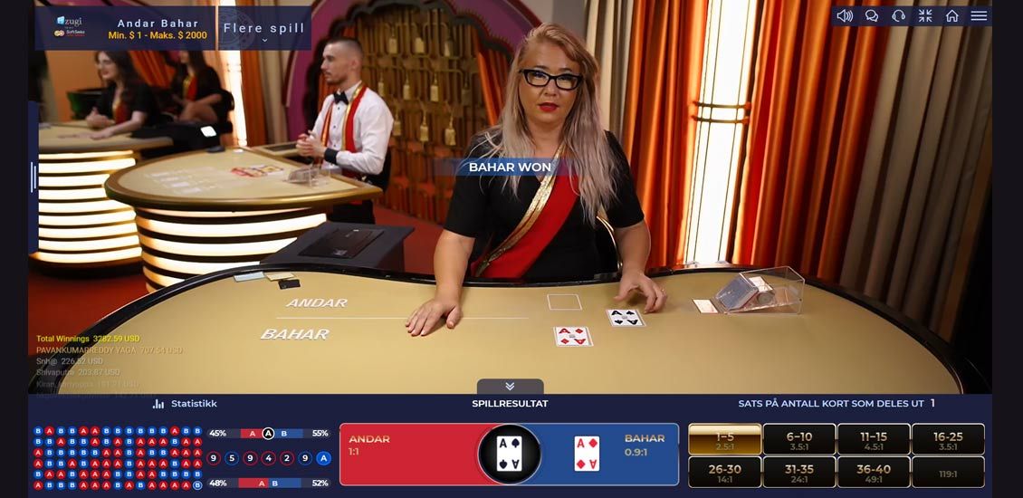 Andar Bahar skjermbilde på Playbet io Casino