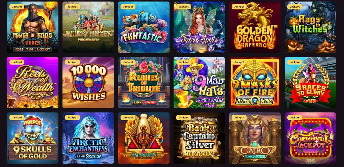 Playbet io Casino hovedside med jackpot