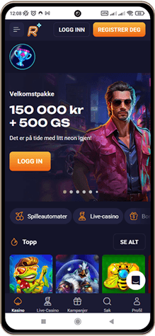 Retrobet Casino på mobilskjerm