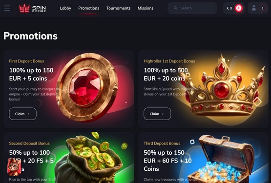 SpinEmpire Casino bonuser