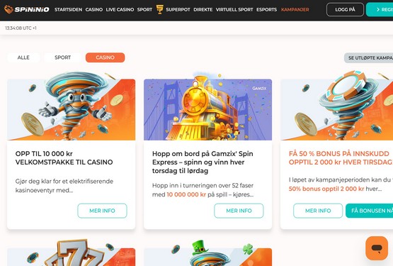 Spininio Casino bonuser
