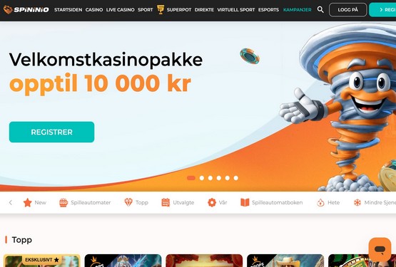 Spininio Casino hovedsiden