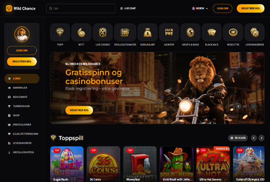 Wild Chance Casino hovedsiden
