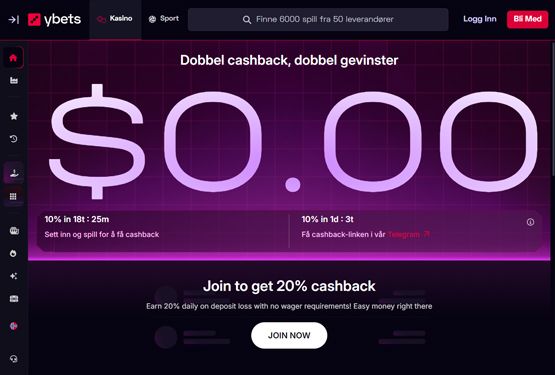 Ybets Casino cashback