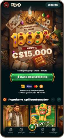 Rivo Casino på mobilskjerm