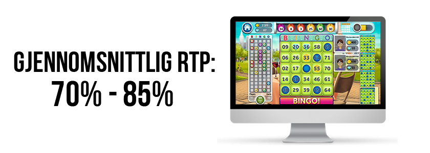 Grensesnittet for å spille bingo på et nettkasino på en bærbar PC-skjerm