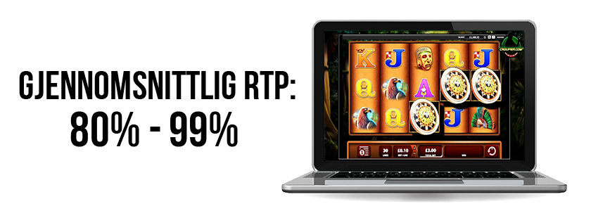 Grensesnittet for å spille Spilleautomater på et nettkasino på en bærbar PC-skjerm